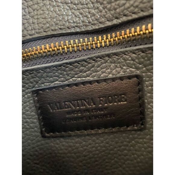 NWT Valentina Fiore Italian Gray Suede Leather Tote Bag Workcore Chic Minimalist - Picture 11 of 13